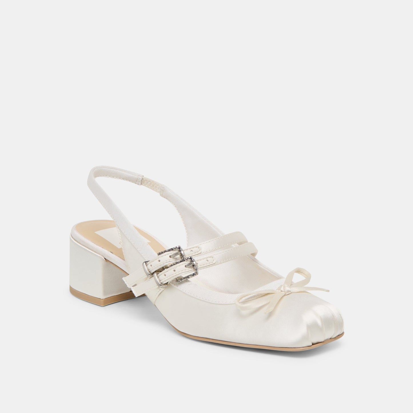 Loris True White Satin Heels - Dolce Vita