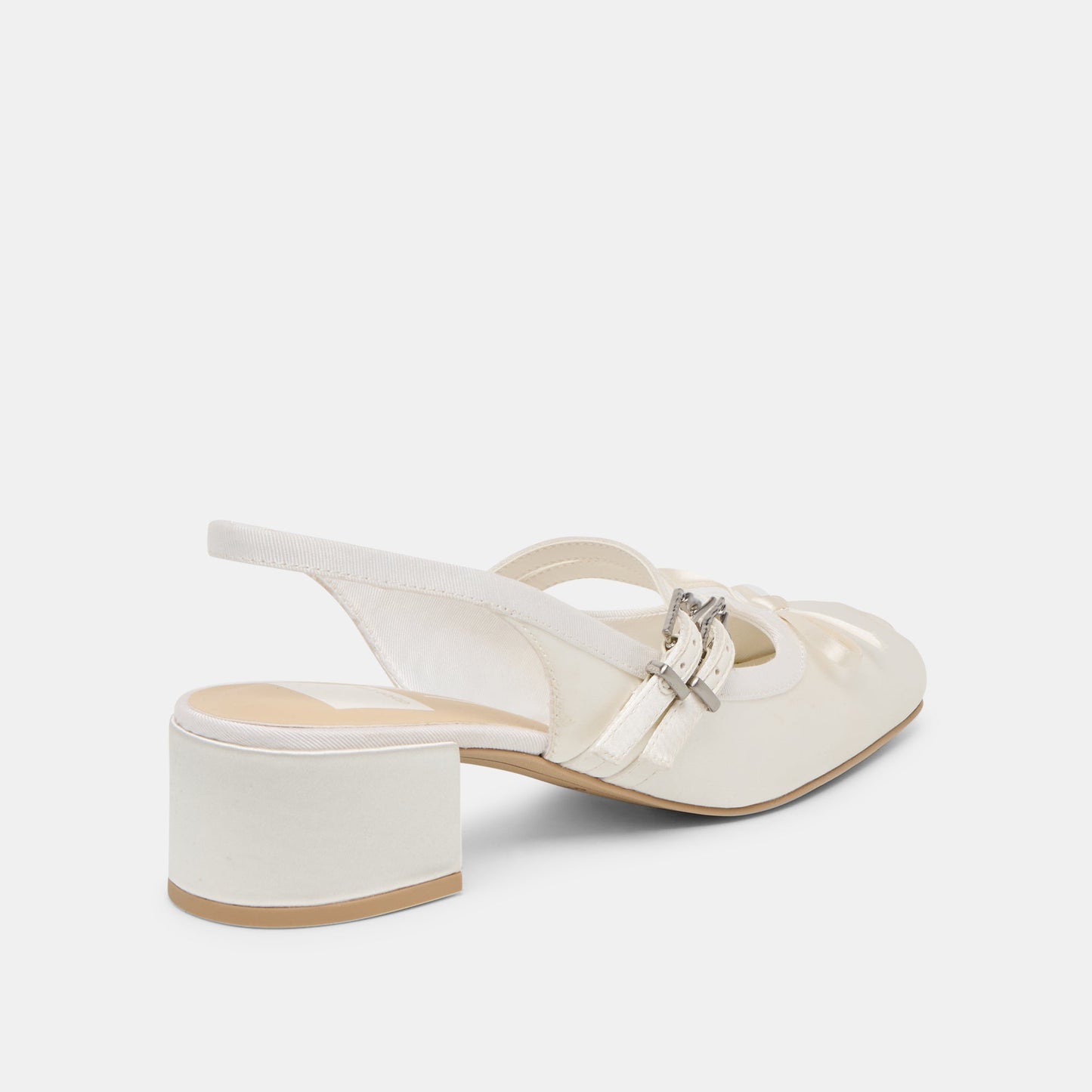 Loris True White Satin Heels - Dolce Vita