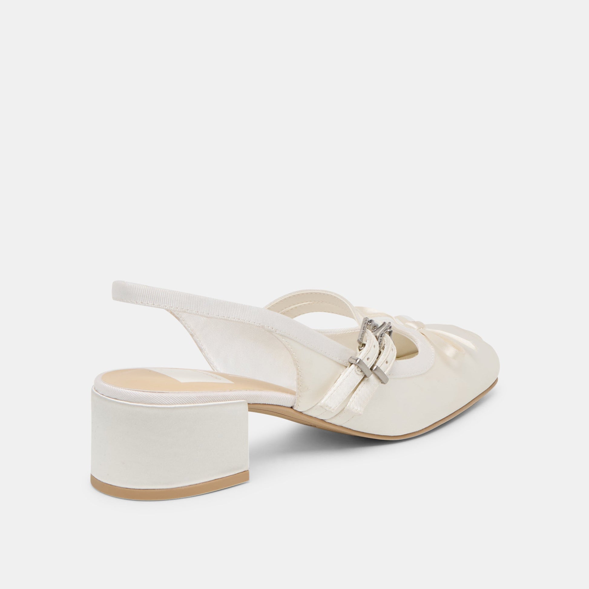 Loris True White Satin Heels - Dolce Vita