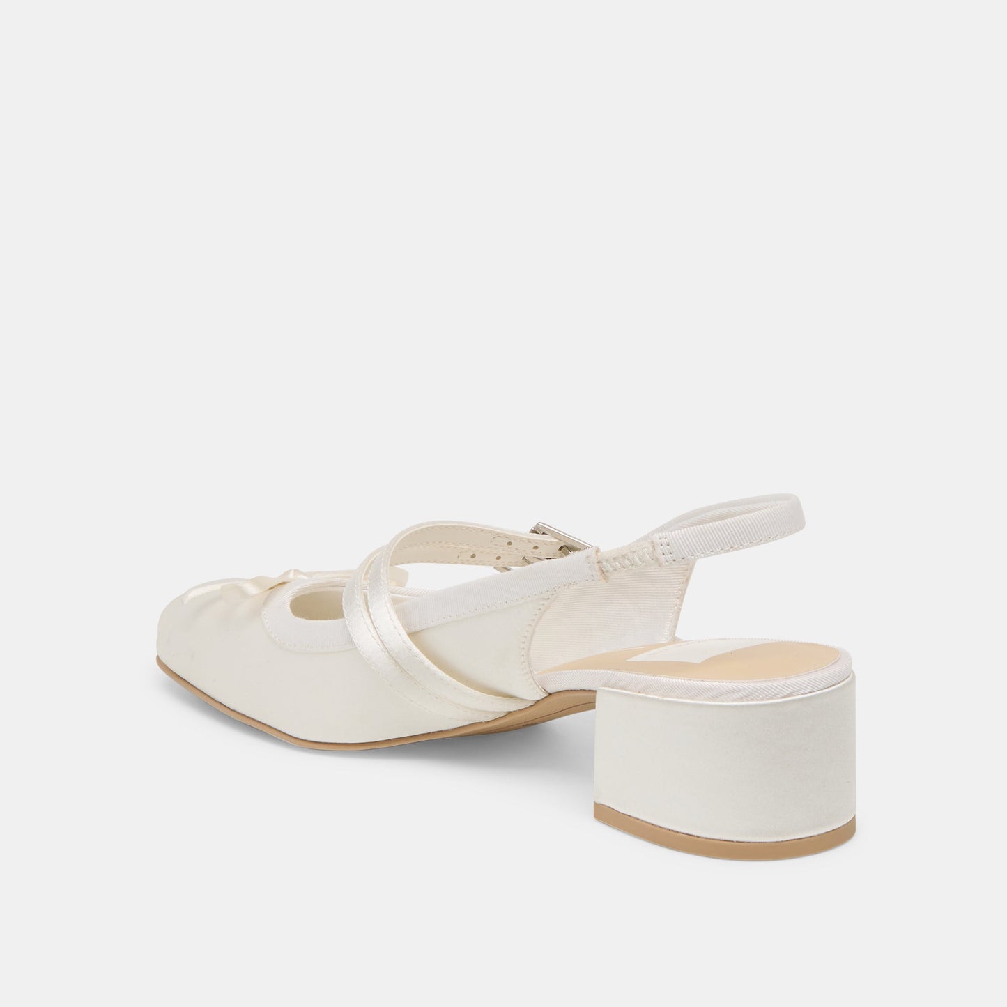Loris True White Satin Heels - Dolce Vita