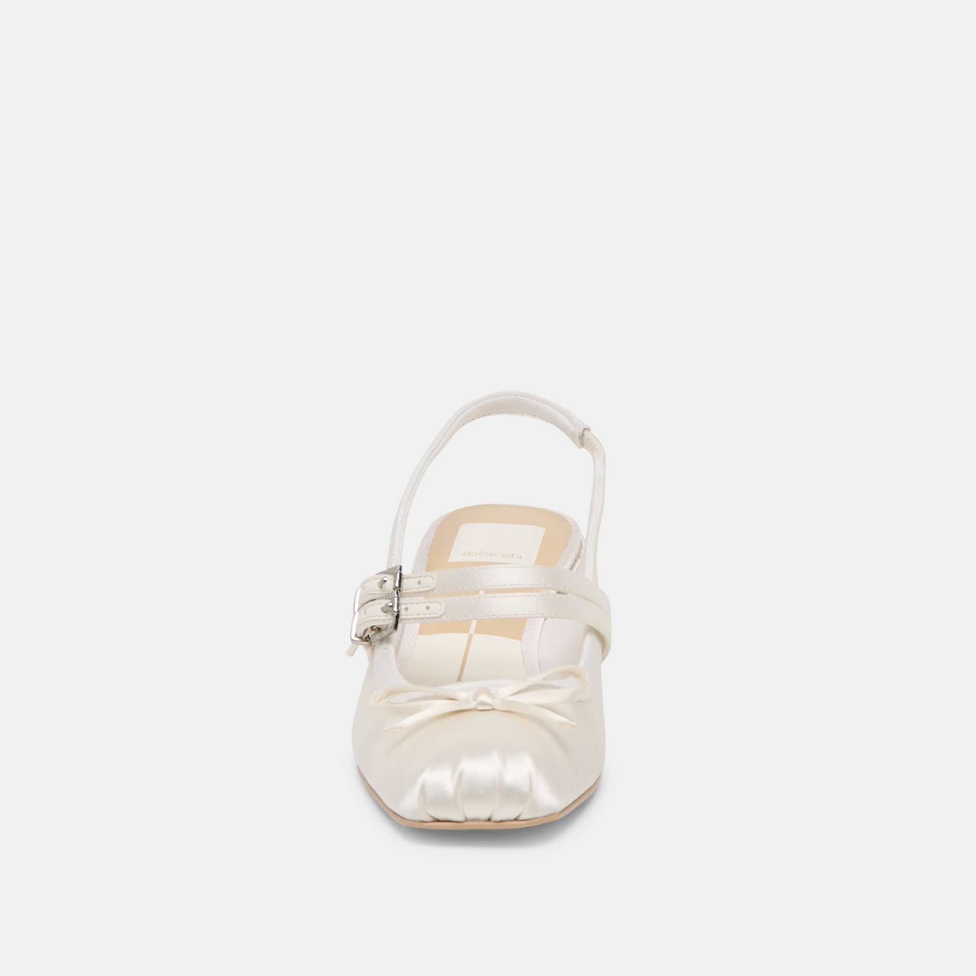 Loris True White Satin Heels - Dolce Vita