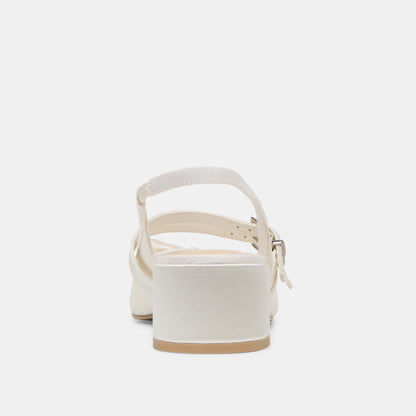 Loris True White Satin Heels - Dolce Vita