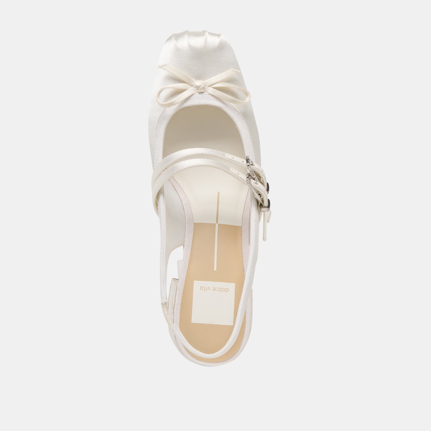 Loris True White Satin Heels - Dolce Vita