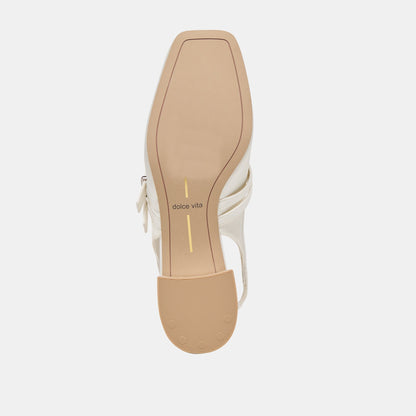 Loris True White Satin Heels - Dolce Vita
