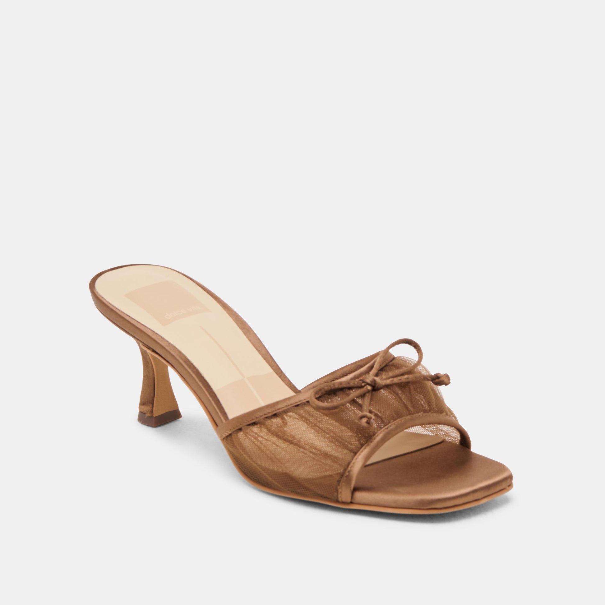 Galen Mid Brown Tulle Heels - Dolce Vita