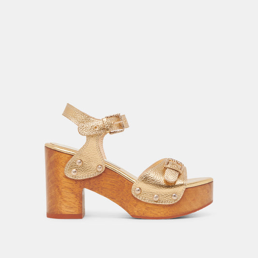 YANDY HEELS GOLD LEATHER - Dolce Vita