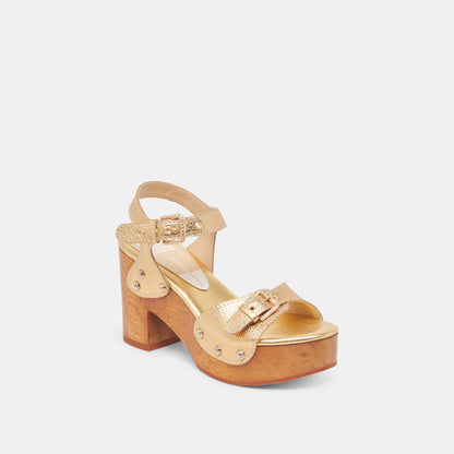 YANDY HEELS GOLD LEATHER - Dolce Vita