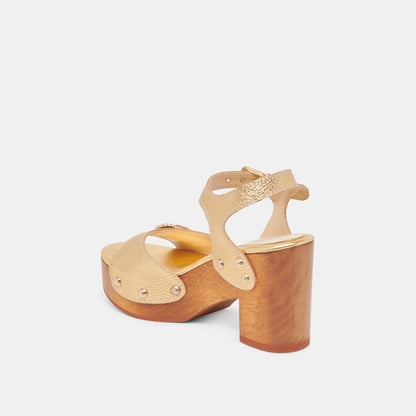 YANDY HEELS GOLD LEATHER - Dolce Vita