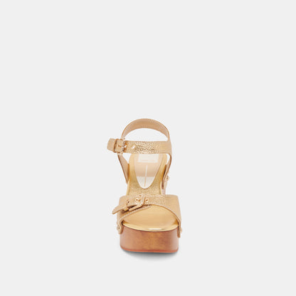 YANDY HEELS GOLD LEATHER - Dolce Vita