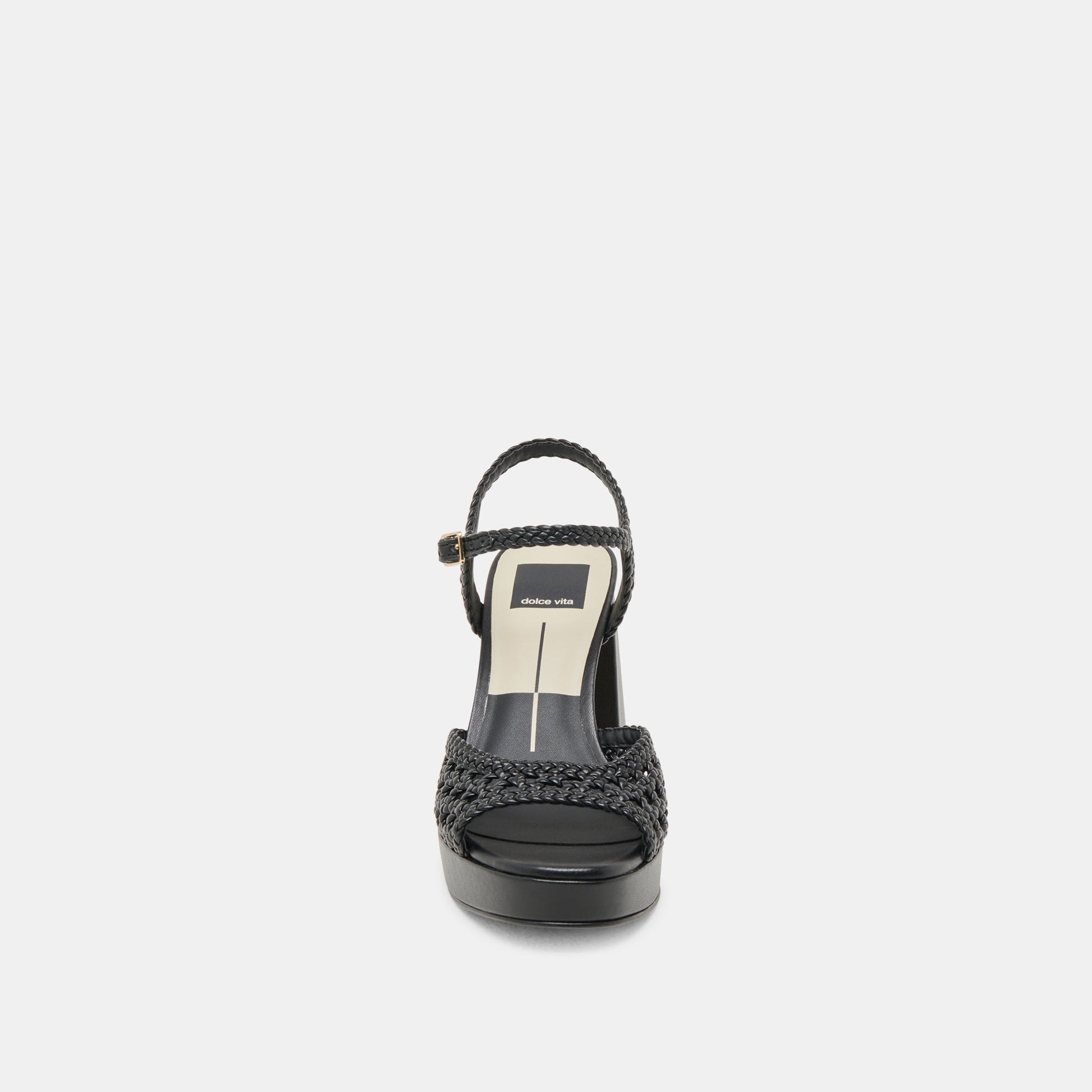 PEYTEN WIDE HEELS BLACK WOVEN STELLA - Dolce Vita