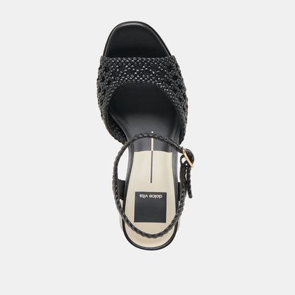 PEYTEN WIDE HEELS BLACK WOVEN STELLA - Dolce Vita