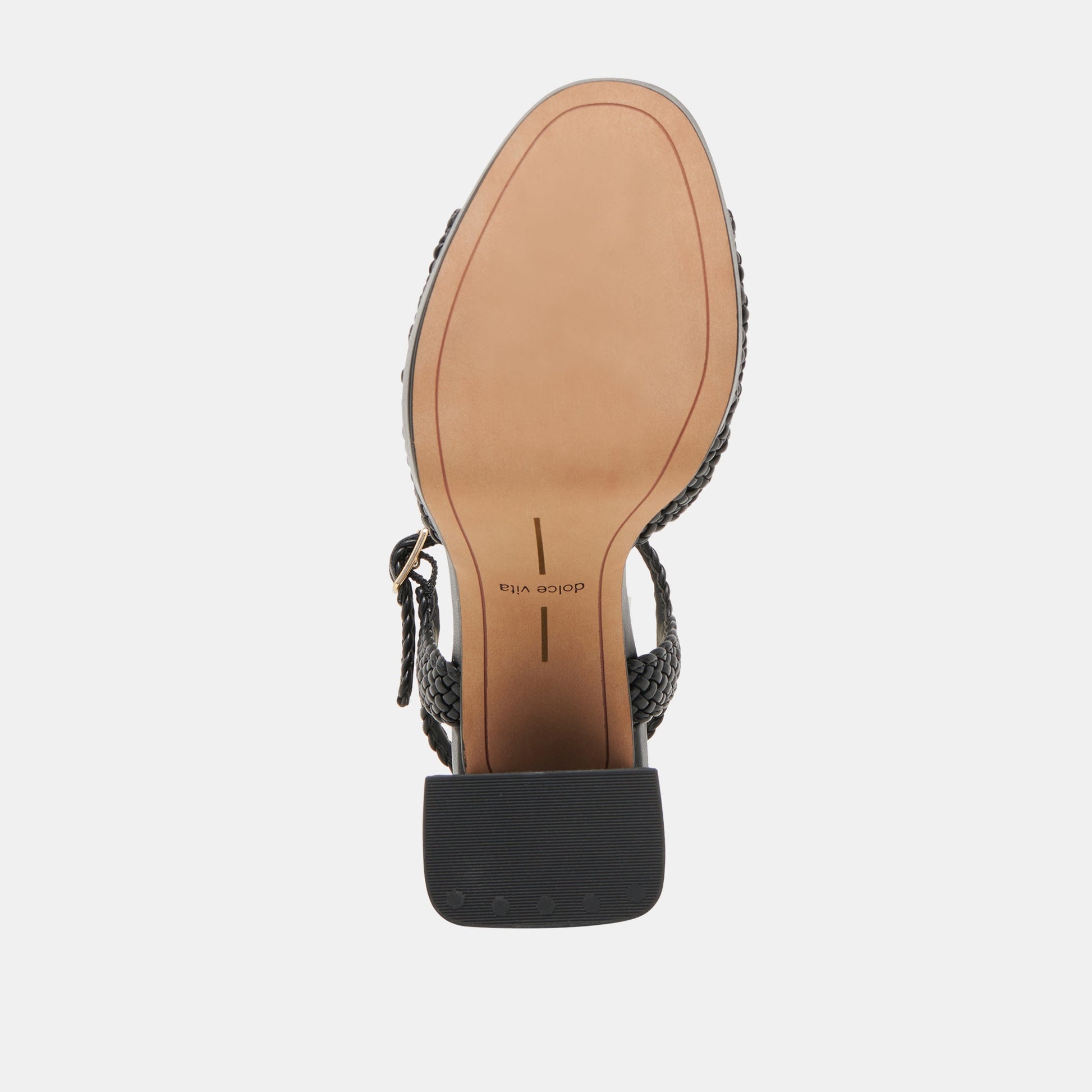 PEYTEN WIDE HEELS BLACK WOVEN STELLA - Dolce Vita