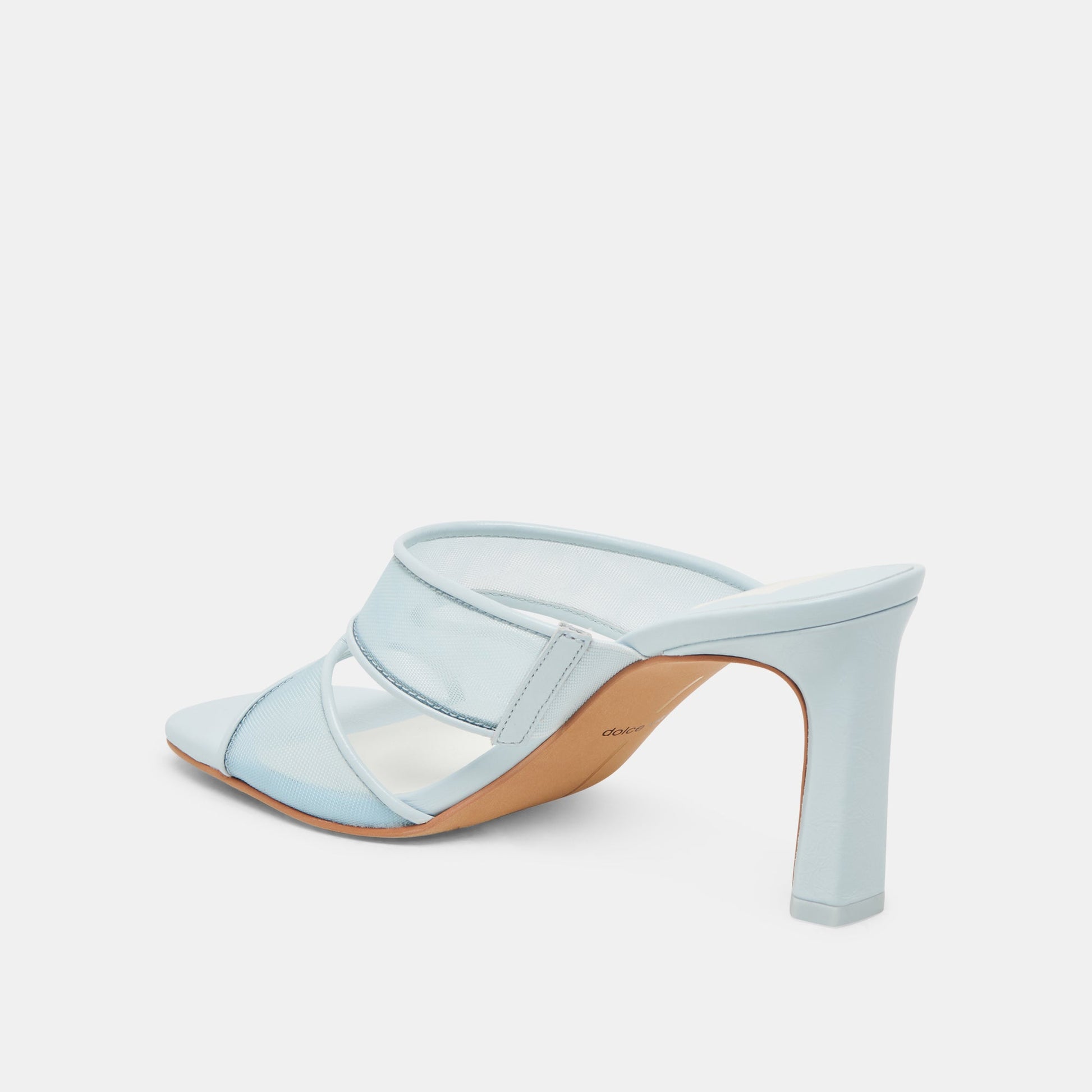 Gitel Wide Ice Blue Mesh Heels - Dolce Vita