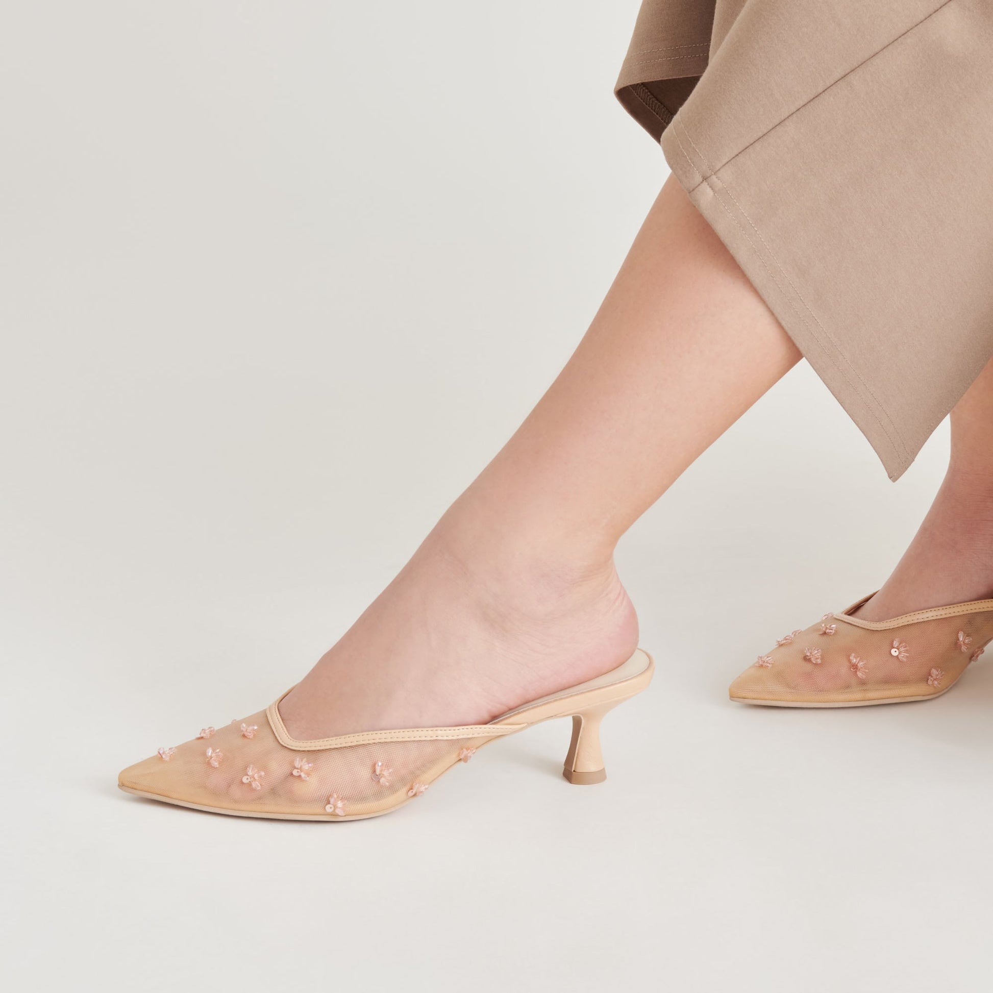 Clara French Vanilla Mesh Heels - Dolce Vita