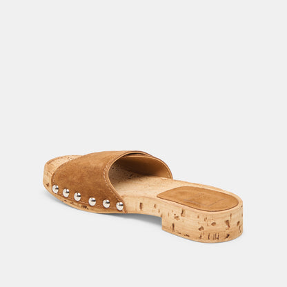 Sandy Chestnut Suede Sandals - Dolce Vita