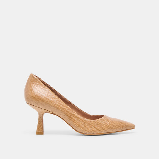 Briona Whiskey Embossed Leather Heels - Dolce Vita