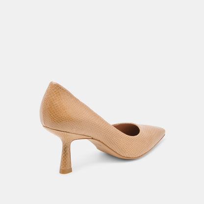 Briona Whiskey Embossed Leather Heels - Dolce Vita