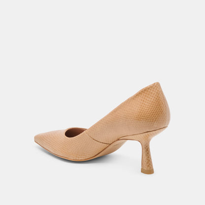 Briona Whiskey Embossed Leather Heels - Dolce Vita