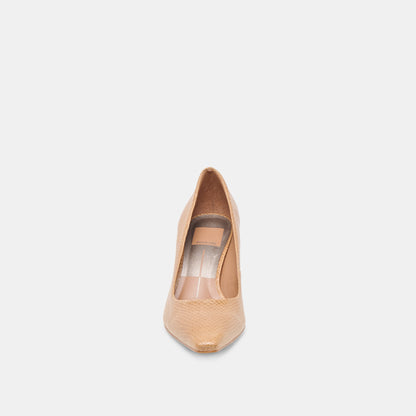 Briona Whiskey Embossed Leather Heels - Dolce Vita