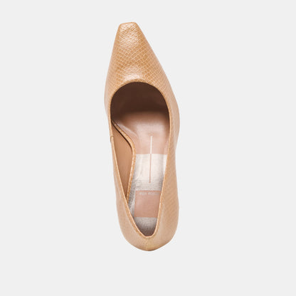 Briona Whiskey Embossed Leather Heels - Dolce Vita