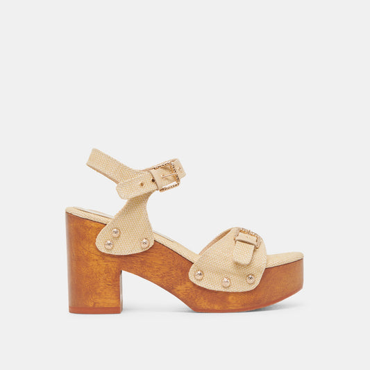 YANDY HEELS LT NATURAL RAFFIA - Dolce Vita