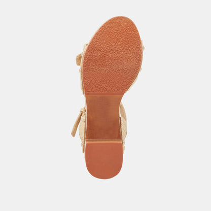 YANDY HEELS LT NATURAL RAFFIA - Dolce Vita