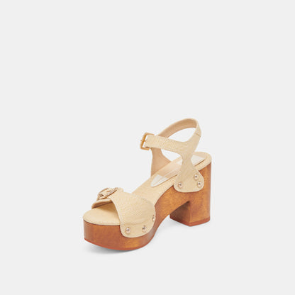 YANDY HEELS LT NATURAL RAFFIA - Dolce Vita