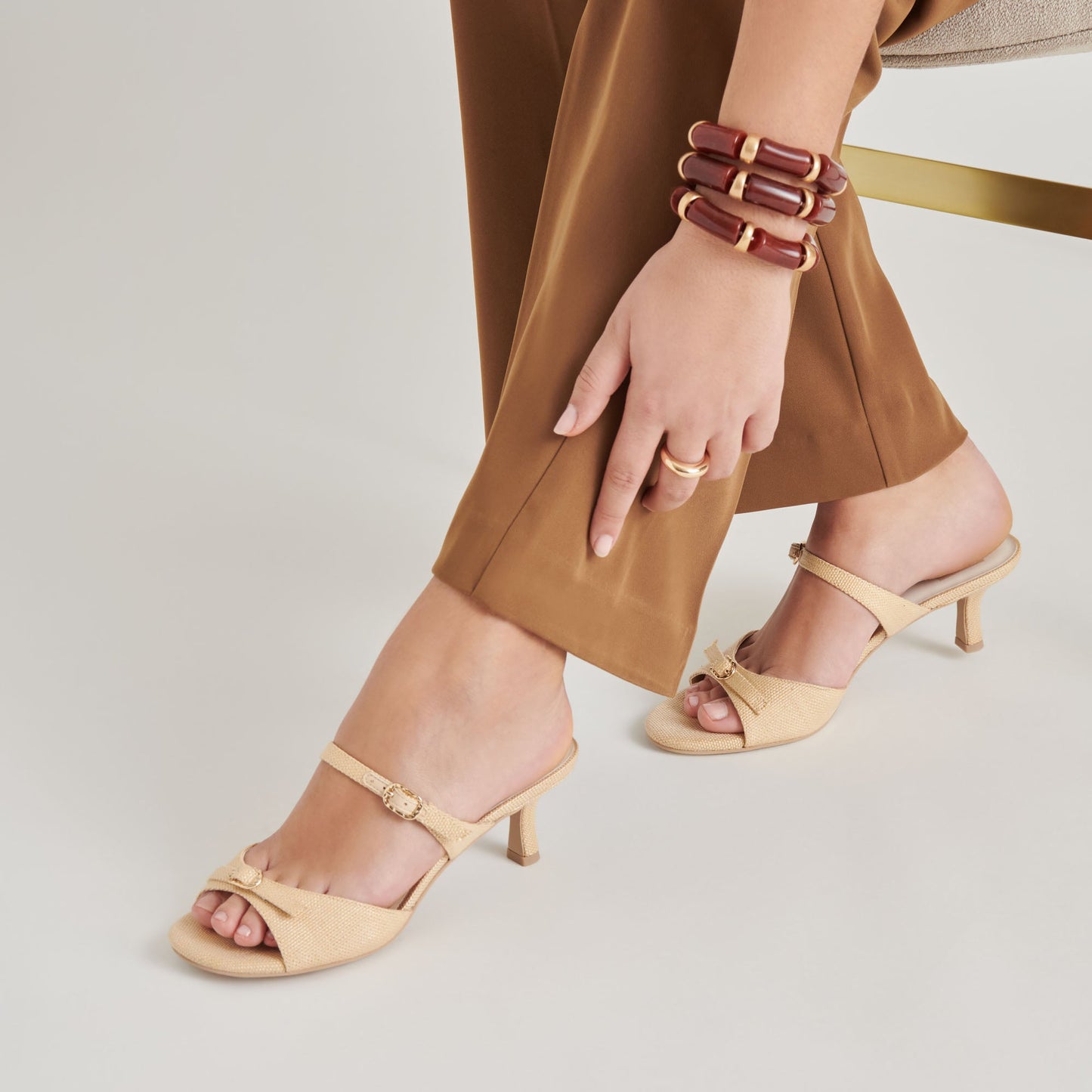 LORALI HEELS LT NATURAL RAFFIA - Dolce Vita