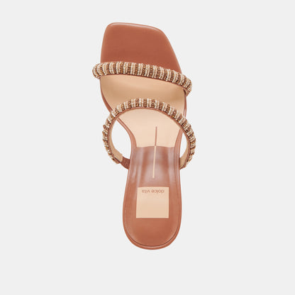 NOLAH HEELS TAN MULTI BEADS - Dolce Vita