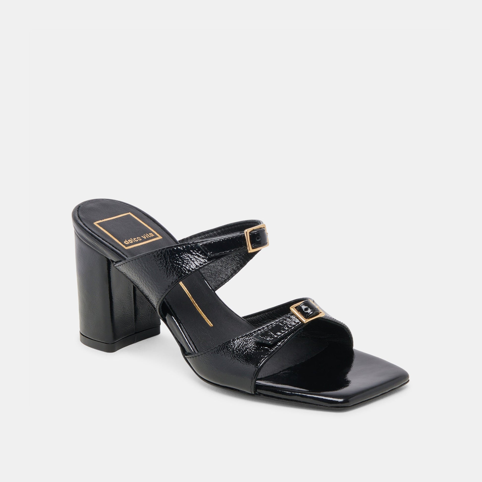 SHANE HEELS MIDNIGHT CRINKLE PATENT - Dolce Vita