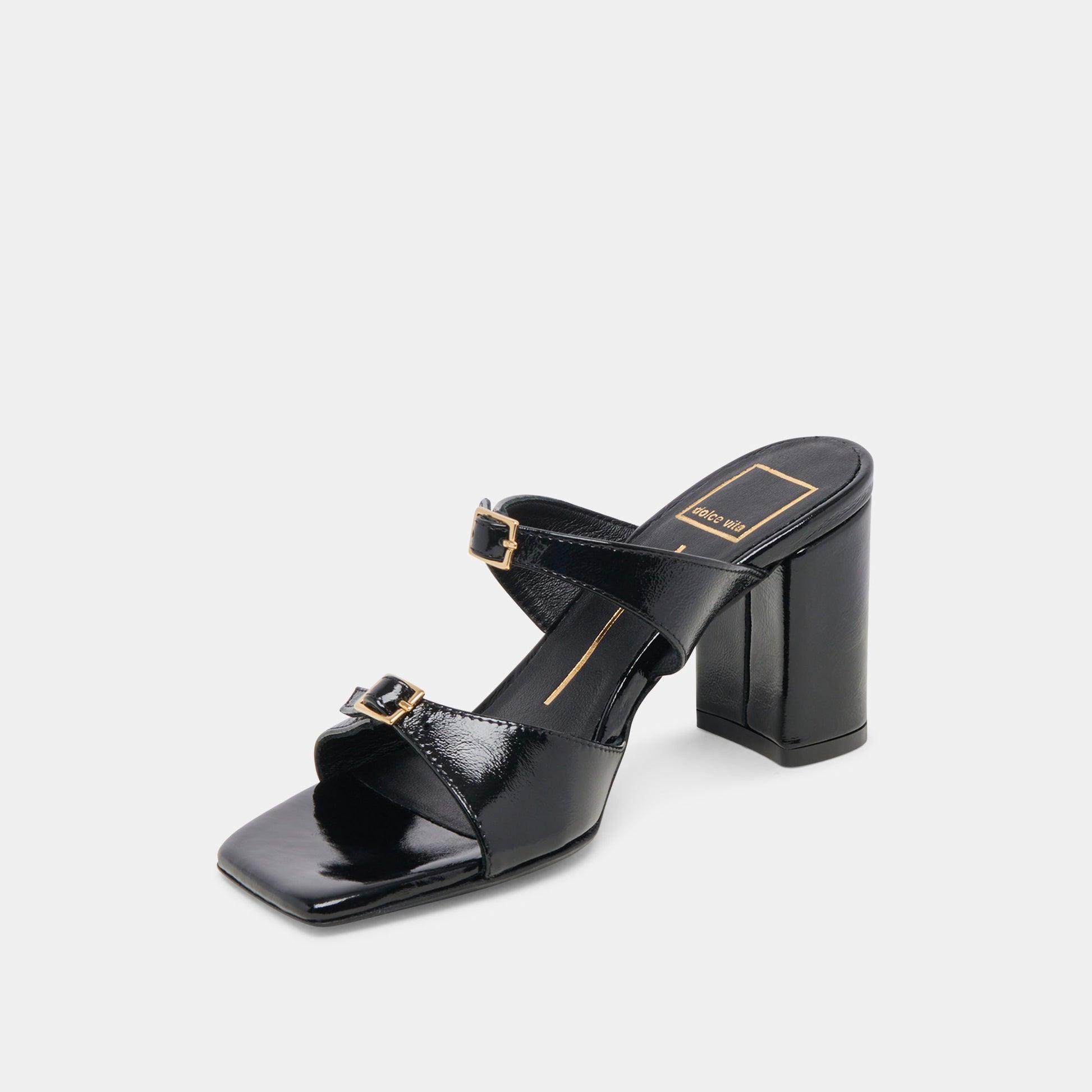SHANE HEELS MIDNIGHT CRINKLE PATENT - Dolce Vita