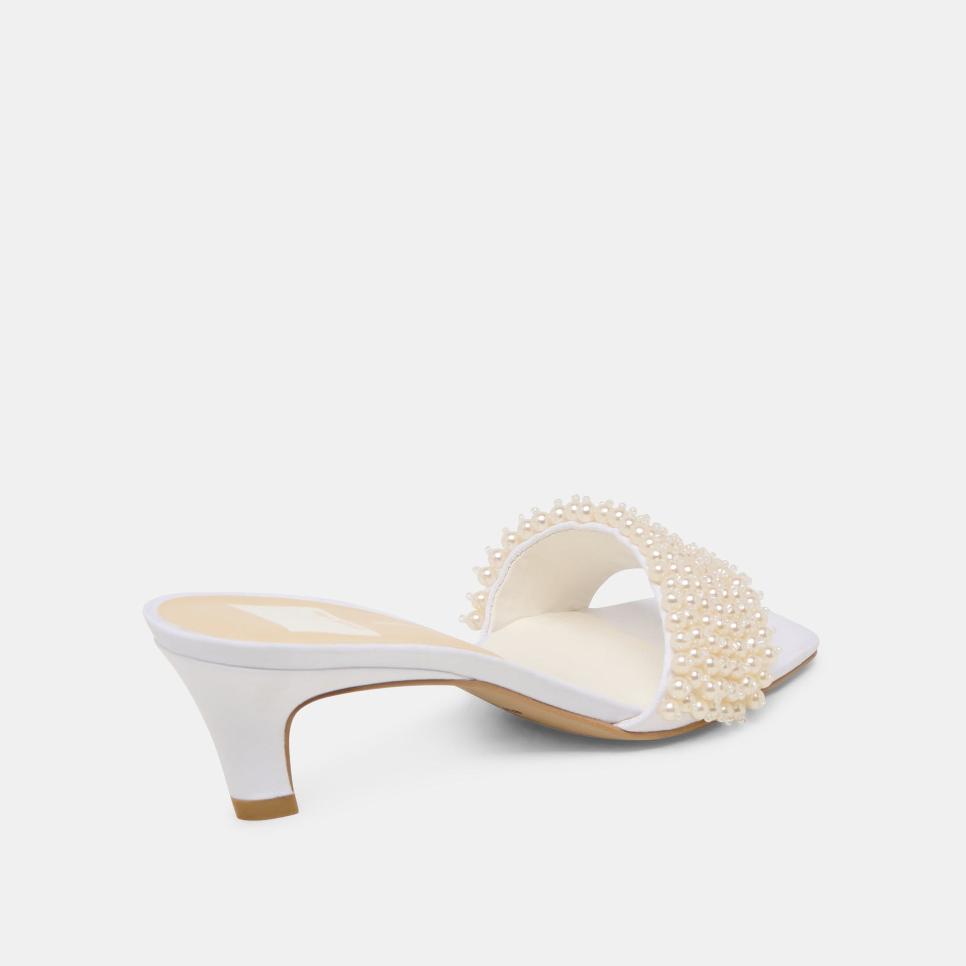 Rexa Pearl Off White Satin Heels - Dolce Vita