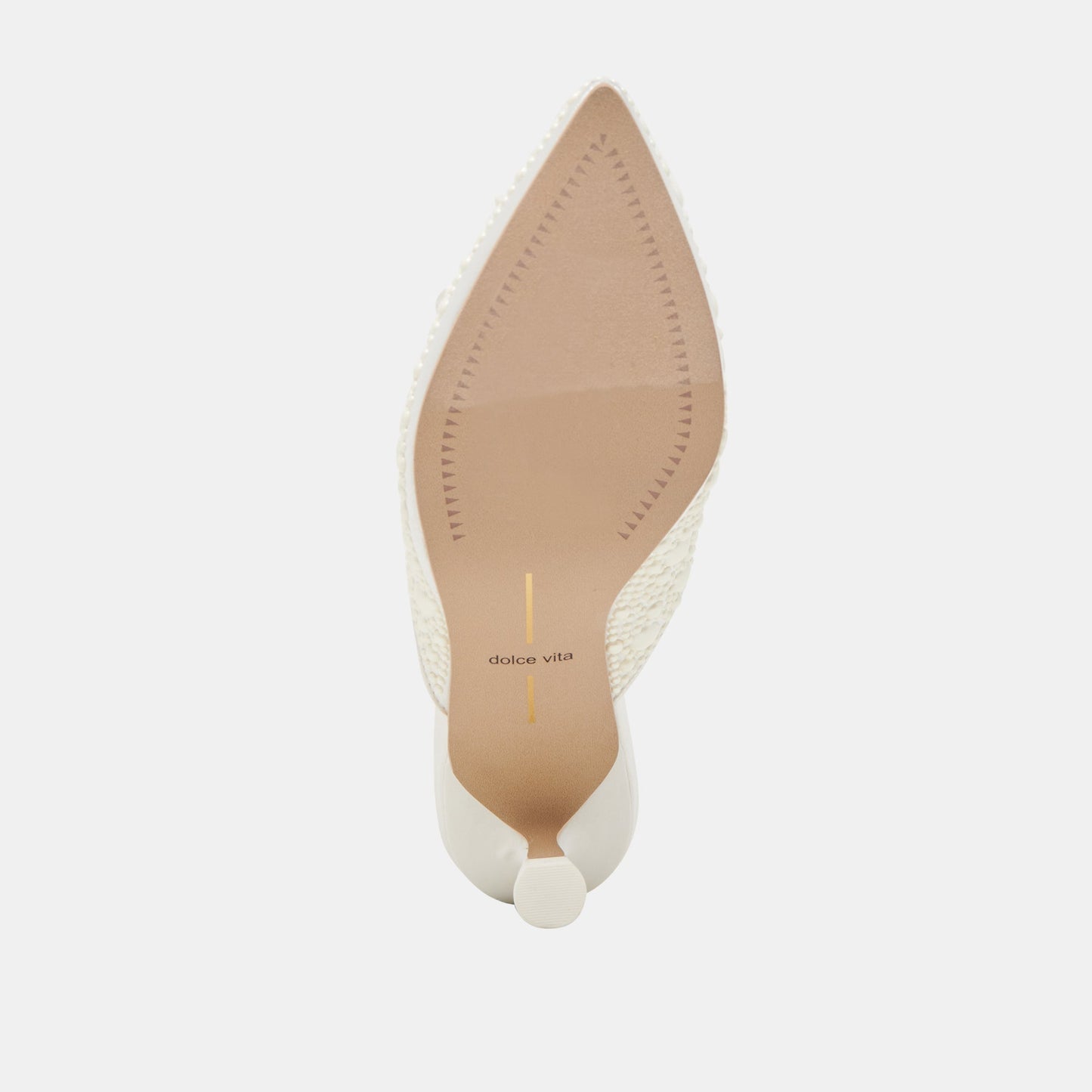 CLAYTN PEARL HEELS TRUE WHITE SATIN - Dolce Vita