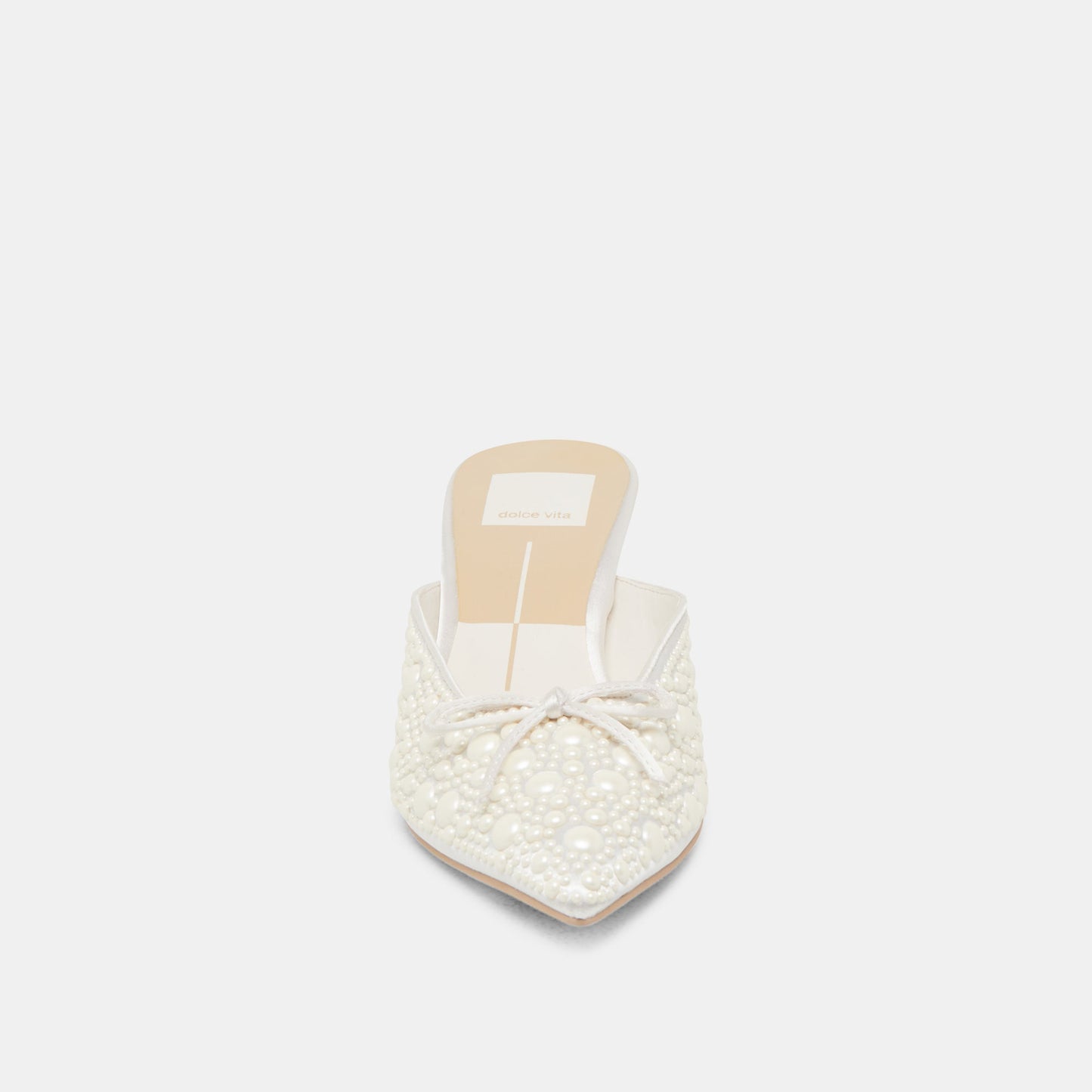 CLAYTN PEARL HEELS TRUE WHITE SATIN - Dolce Vita