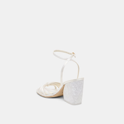 Ronica True White Satin Heels - Dolce Vita