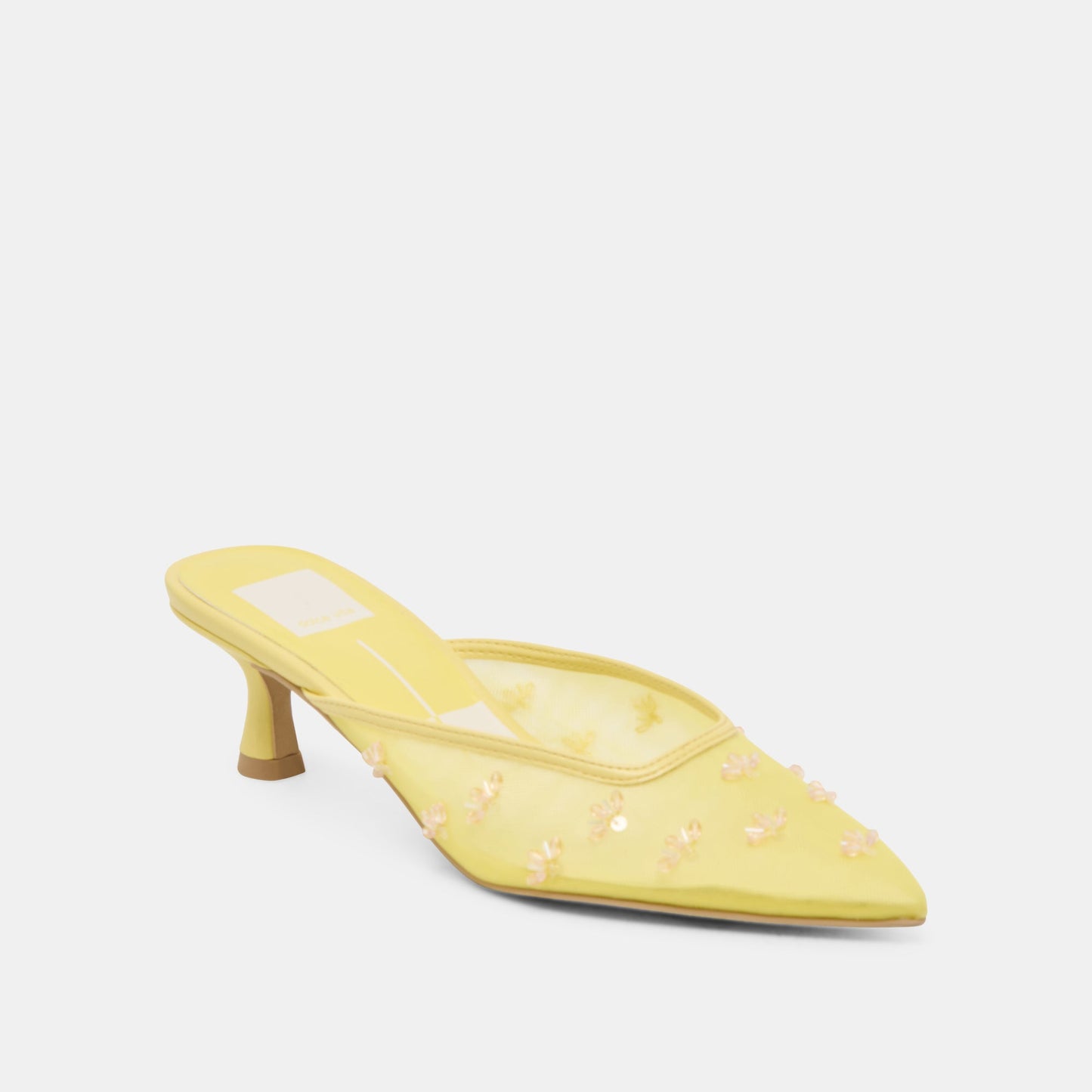 CLARA WIDE HEELS LEMON MESH - Dolce Vita