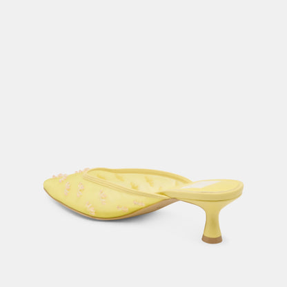 CLARA WIDE HEELS LEMON MESH - Dolce Vita