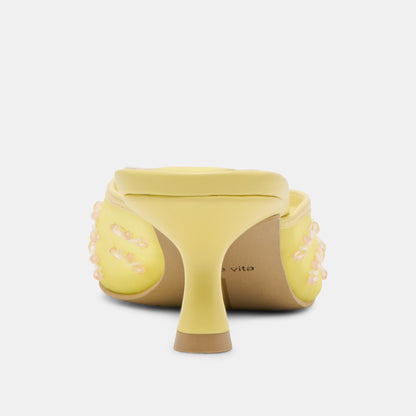 CLARA WIDE HEELS LEMON MESH - Dolce Vita