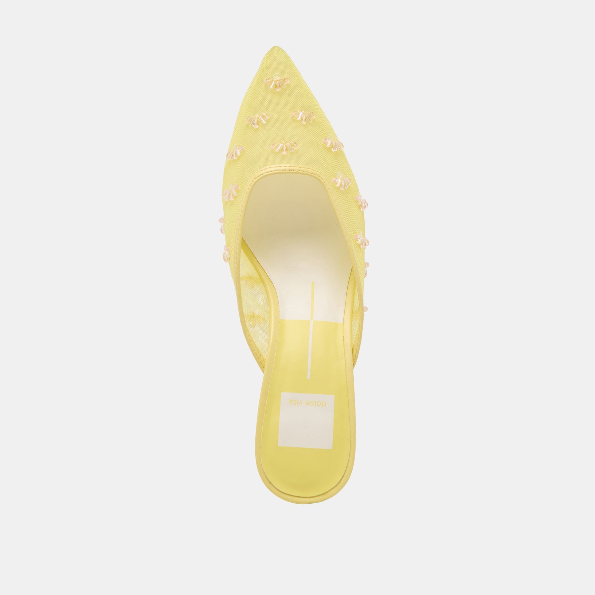 CLARA WIDE HEELS LEMON MESH - Dolce Vita