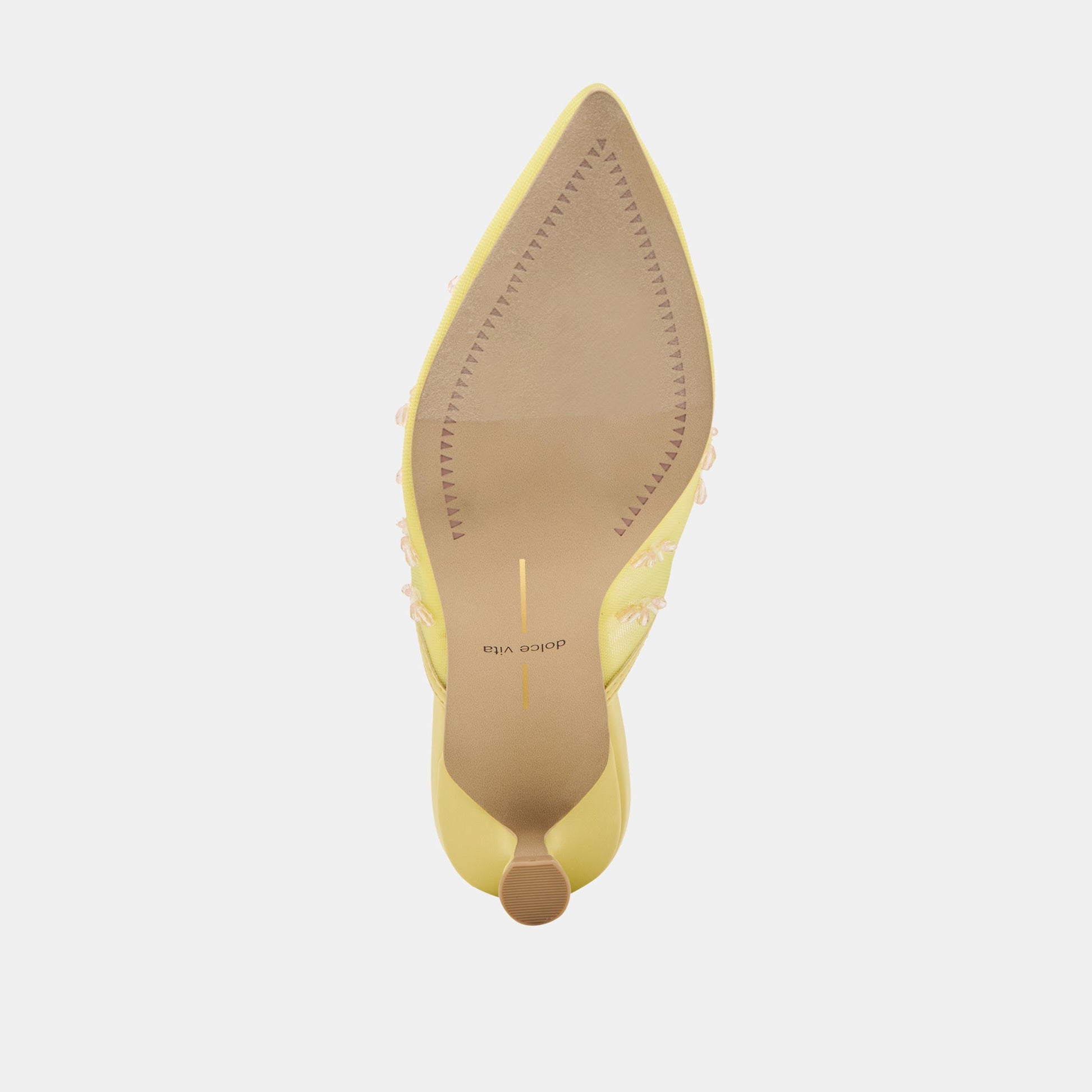 CLARA WIDE HEELS LEMON MESH - Dolce Vita