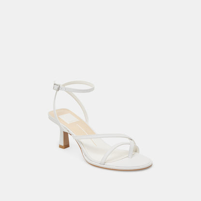 MORAH HEELS TRUE WHITE LEATHER - Dolce Vita