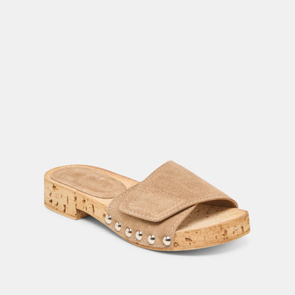 Sandy Taupe Suede Sandals - Dolce Vita