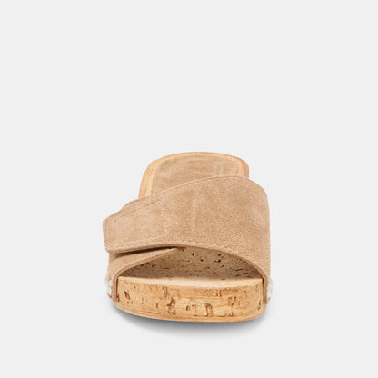 Sandy Taupe Suede Sandals - Dolce Vita