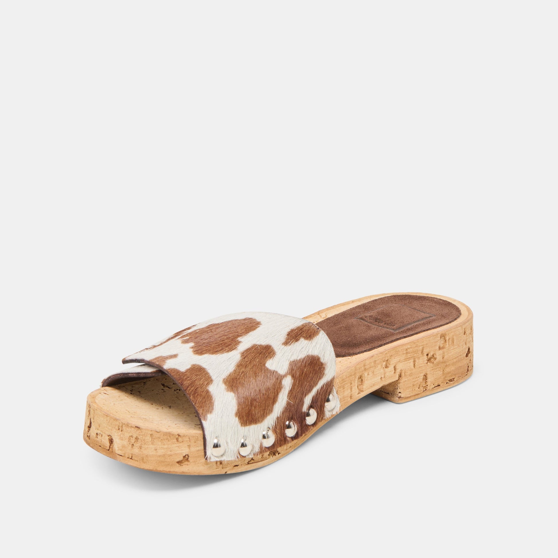Sandy Cocoa Taurus Calf Hair Sandals - Dolce Vita