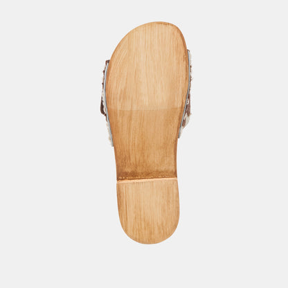 Sandy Cocoa Taurus Calf Hair Sandals - Dolce Vita