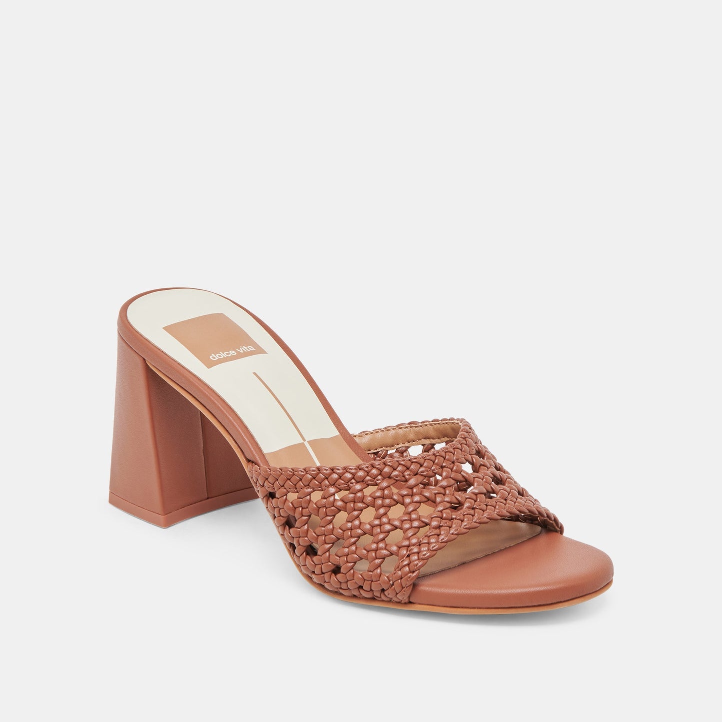MARGOE HEELS COGNAC WOVEN STELLA - Dolce Vita