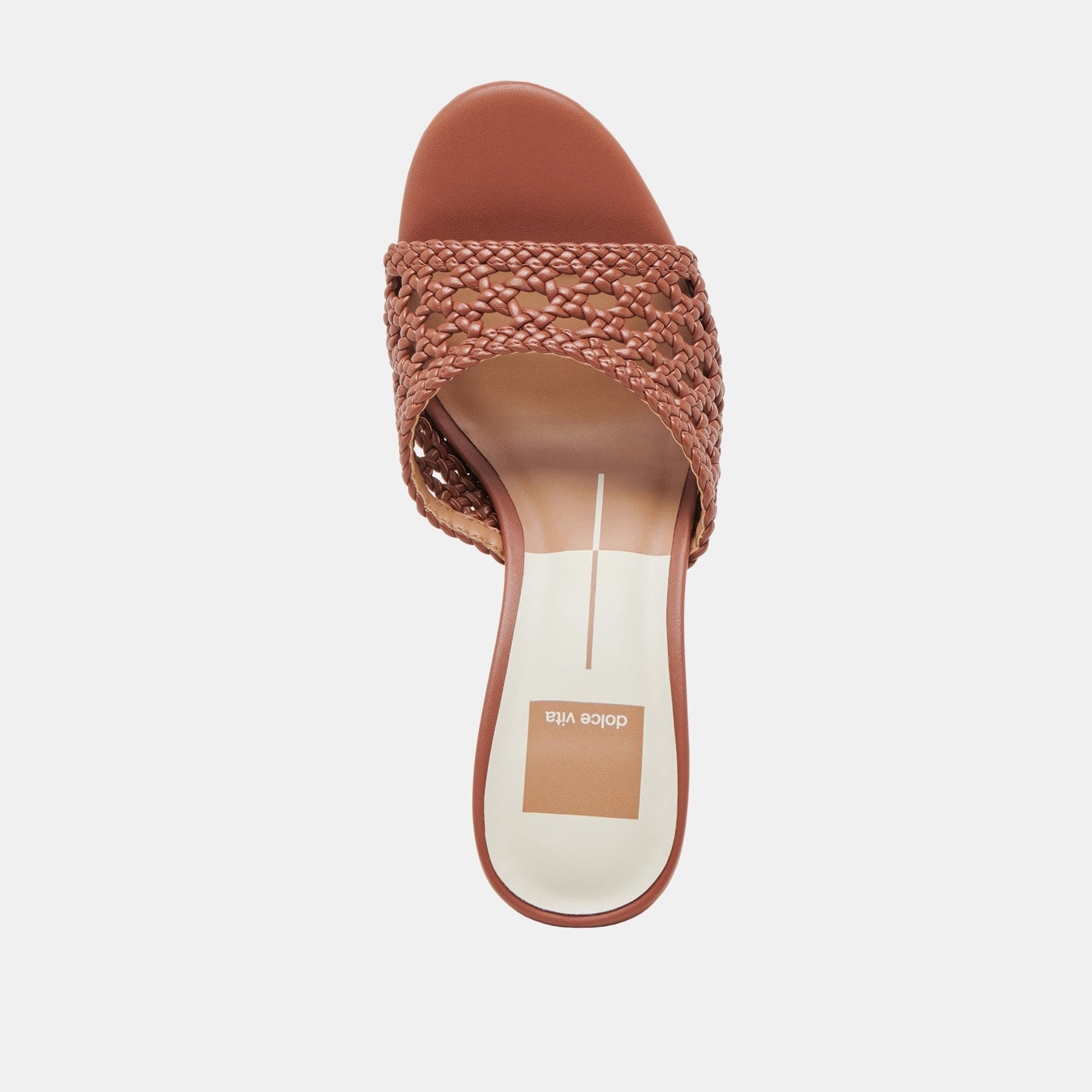 MARGOE HEELS COGNAC WOVEN STELLA - Dolce Vita