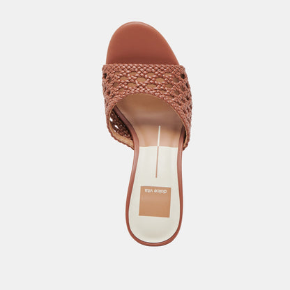 MARGOE HEELS COGNAC WOVEN STELLA - Dolce Vita