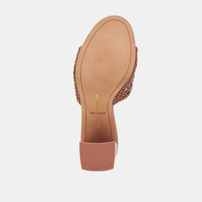 MARGOE HEELS COGNAC WOVEN STELLA - Dolce Vita