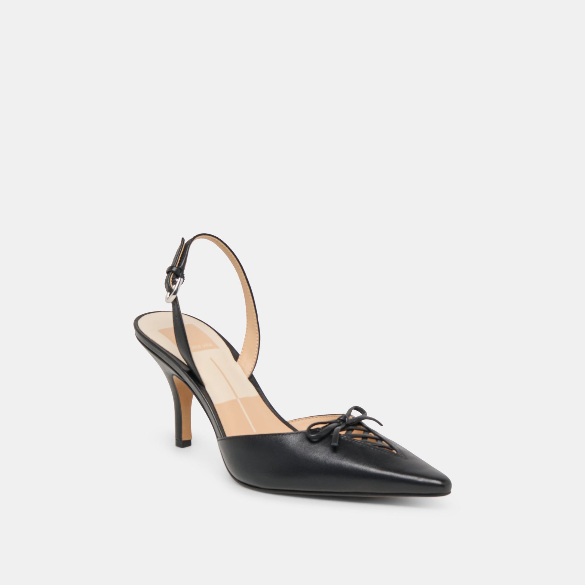 Hamya Black Leather Heels - Dolce Vita